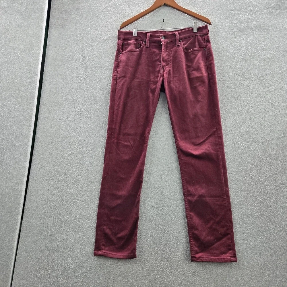 Levi's 511 Men Jeans 32X32 Burgundy Denim Slim Fit‎ 30